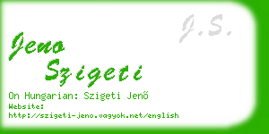 jeno szigeti business card